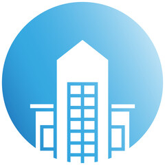 office tower in circle button