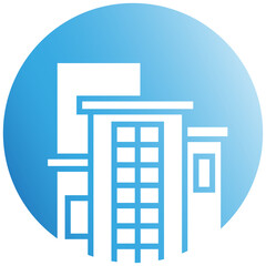 office tower in circle button