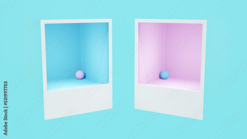 Poster 3d renderingplatforms pastel. minimal scene polaroid design is wannabe product display.podium creati