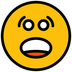 Fototapeta premium worried and nervous face emoji illustration