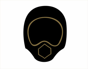 vector, illustration of a motorcycle helmet. This can be used for logos, shirt designs and more
