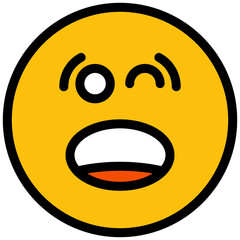 Fototapeta premium amazed and worried emoticon illustration