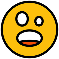 Fototapeta premium amazed and worried emoticon illustration