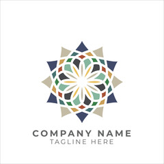 Traditional floral pattern logo design