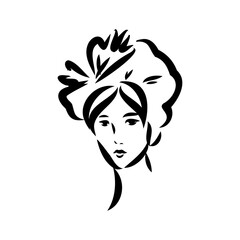 vintage illustration with beautiful fashion girl retro fashion vector