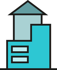 condo and apartment building icon illustration