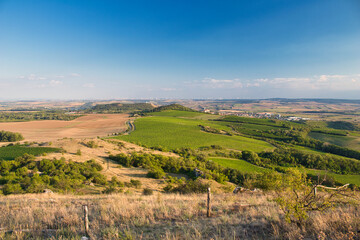 Fototapeta na wymiar View from Table mountain to Mikulov town in Moravia region. Palava. Czech Republic.