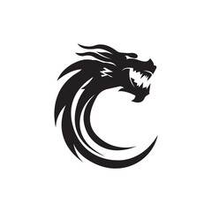 Dragon head icon logo, vector design.