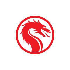 Dragon head icon logo, vector design.