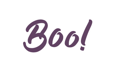 Boo! exclamation lettering. Halloween quote funny design.