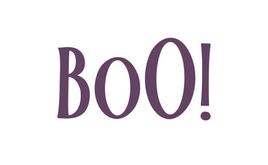 Boo! exclamation lettering. Halloween quote funny design.