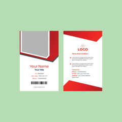 Minimalist Front and back id card template with picture Office Id Card Layout Employee Id Card for Business or Company