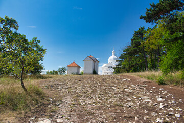 The Way of the Cross on Holy Hill in summer.. Moravia region.