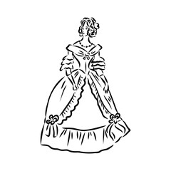 vintage illustration with beautiful fashion girl retro fashion vector