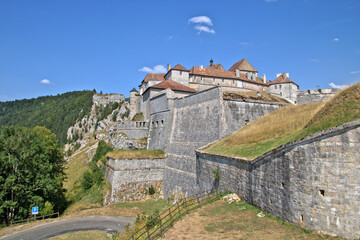 Fototapeta na wymiar Château de Joux - a castle near Pontarlier, Doubs department, Jura mountains, France