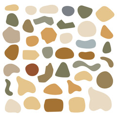 Abstract colored geometric shapes on white background. Hand drawn vector illustration for your design.