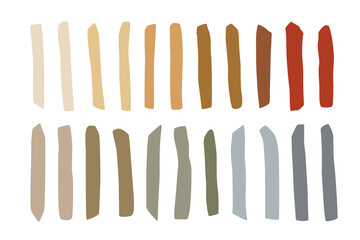 Hand drawn colored stripes on white background. Hand drawn vector illustration for your design.