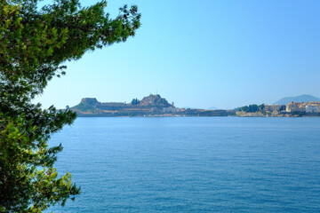 photographs of Corfu and the island of Vedos taken from a boat during a sightseeing trip