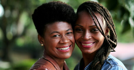 Brazilian women friends portrait, black African descent friendship, two people