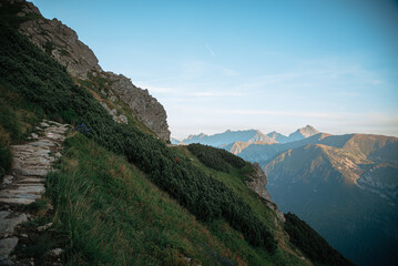 Landscape with mountains (Tatras) from a height