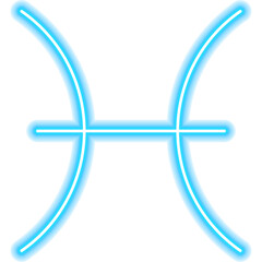 Pisces Zodiac Neon Sign. Vector Illustration of Horoscope Promotion.
