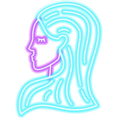 Virgo Zodiac Neon. Vector Illustration of Horoscope Promotion.