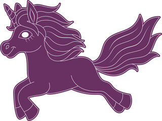 Naklejka na ściany i meble Flat design unicorn silhouette illustration