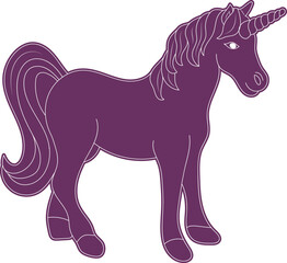 Obraz na płótnie Canvas Flat design unicorn silhouette illustration
