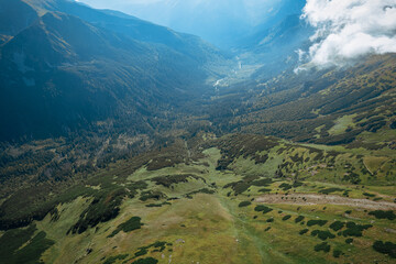 Obraz premium Landscape with mountains (Tatras) from a height