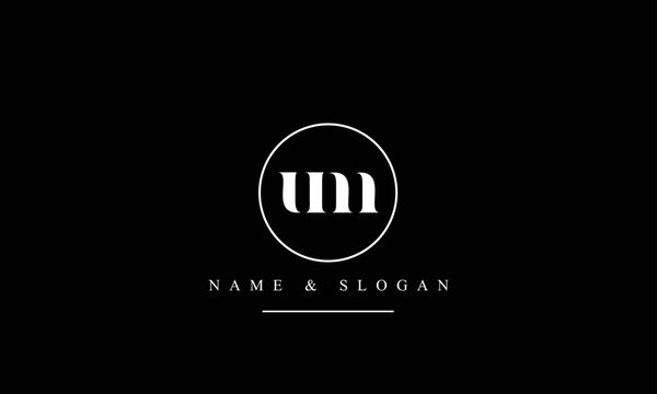 UM, MU, U, M abstract letters logo monogram