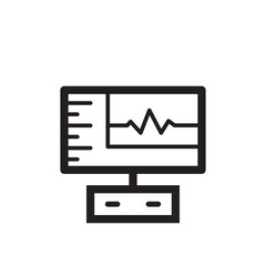 Medical Monitor Icon Vector Illustration 