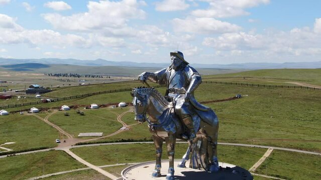 Genghis Khan statue horse steel steep mongolia