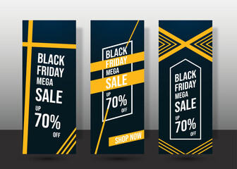 Black friday roll up and x banners templates