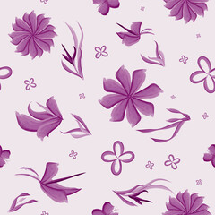 Fototapeta na wymiar hand drawn dark watercolor floral pattern, design suitable for digital printing