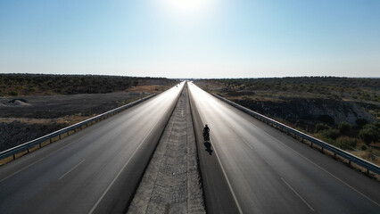 Fototapeta premium long tour cycling, happiness of being on the road and touristic travel program