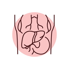 Mri body color line icon. Human diseases.