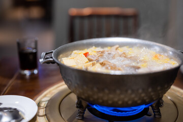 Hot sauerkraut white meat pot, chinese cuisine