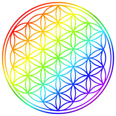 flower of life spiritual symbol rainbow