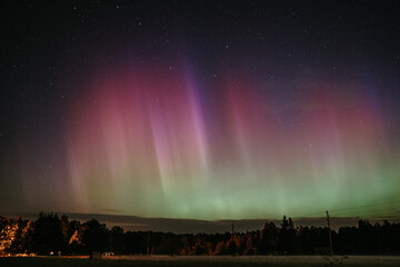 Autumn aurora borealis in Latvia