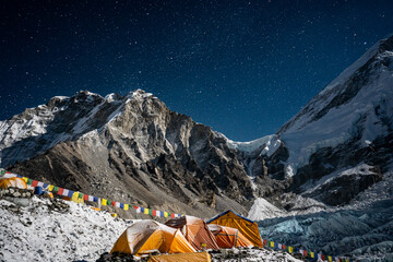 Everest Base Camp at Night - obrazy, fototapety, plakaty