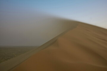 Fototapeta na wymiar View of the Sarykum dune in summer in Dagestan