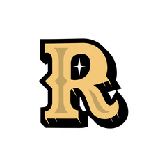 Medieval style Letter R logo