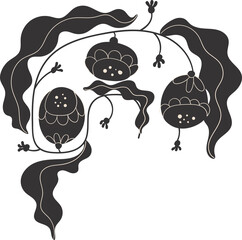  silhouette of abstract modern flower