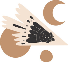 Boho folk poster with abstract shapes