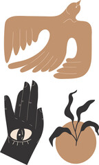 Obraz premium Boho folk poster with abstract shapes