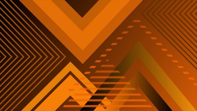 Animated orange color multiple triangular shapes element background