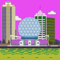 city landscape dome buiding structure
