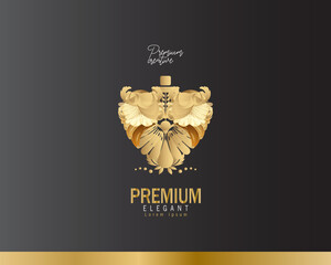 luxury bottle perfume logo template. logo for cosmetic, beauty, salon, product, skin care