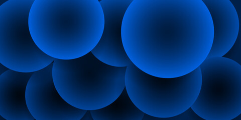Abstract background of circles with shadows in blue colors