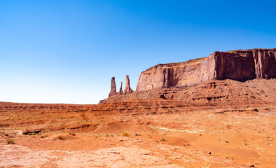 Fototapeta premium The Three Sisters Butte in Monument Valley